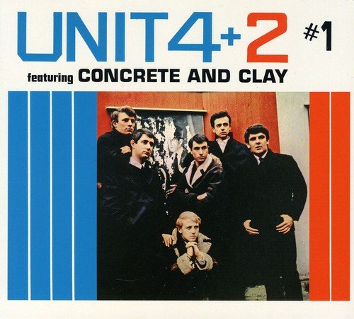 "CD cover featuring a band of six men, with blue and red stripes."
