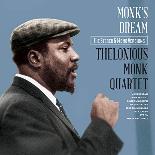 Thelonious Monk portrait album cover for “Monk’s Dream” stereo & mono versions.