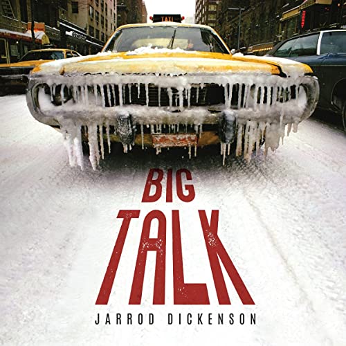 Icy yellow taxi front with album title "BIG TALK" overlaid.