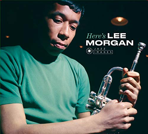 Lee Morgan holding a trumpet, album cover for "Here's Lee Morgan".