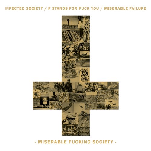 CD cover with a cross made of historical protest and war imagery.