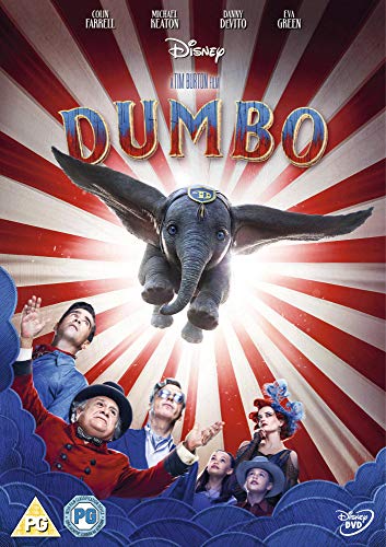 Dumbo the elephant balancing on a ball, DVD cover art.