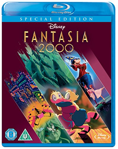 Mickey Mouse as the Sorcerer's Apprentice on a Fantasia 2000 Blu-ray cover.