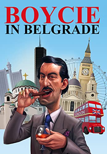DVD cover: Man smoking cigar with Belgrade and London landmarks.