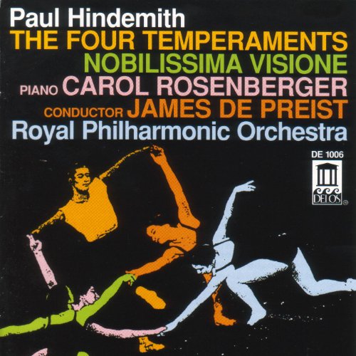 CD cover: Hindemith’s “Four Temperaments” with dancers in abstract style.