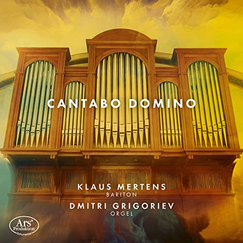 CD cover featuring a large pipe organ with text: "Cantabo Domino.