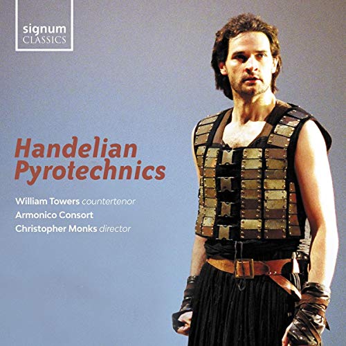 CD cover featuring countertenor William Towers in historical costume.