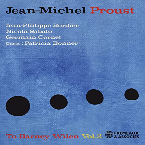 CD cover for "To Barney Wilen" by Jean-Michel Proust, featuring dark circles.