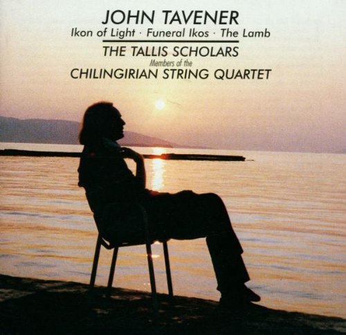 "CD cover featuring a person sitting on a chair by serene water at sunset."