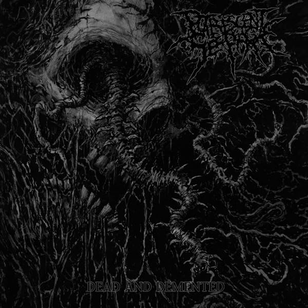 Dark, detailed album cover featuring a skull engulfed in thorny, organic shapes.