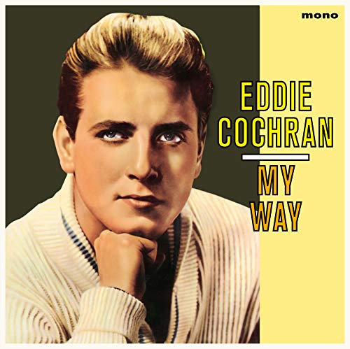 Vinyl album cover featuring a portrait of Eddie Cochran with styled blonde hair.