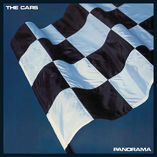 A vinyl record cover featuring a checkered flag against a blue background with text.