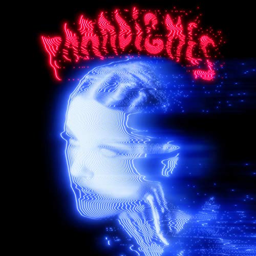 Album cover: distorted blue face with red “Paradigmes” text on black.