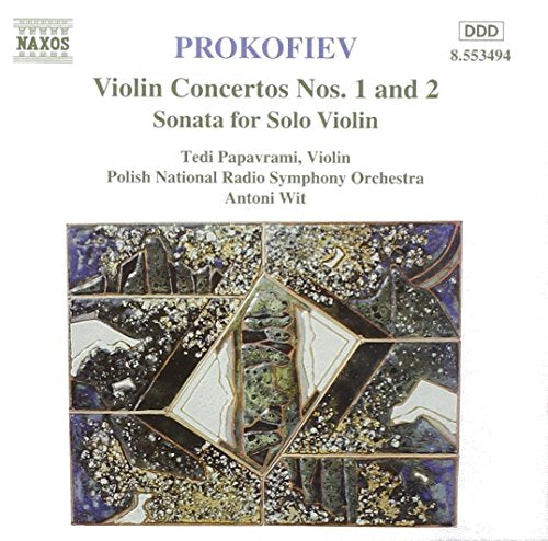 CD cover for Prokofiev violin concertos and sonata, abstract art.