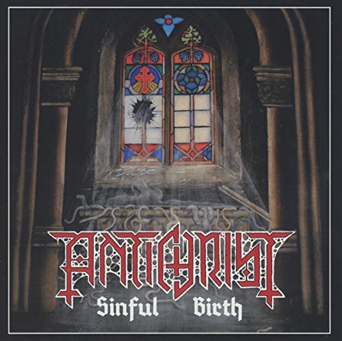 CD cover: gothic stained glass window with a shattered center, band name.