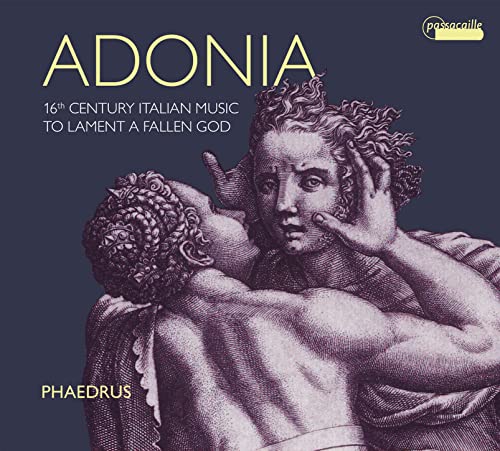 CD cover: Renaissance-style illustration of two embracing men, dark background.