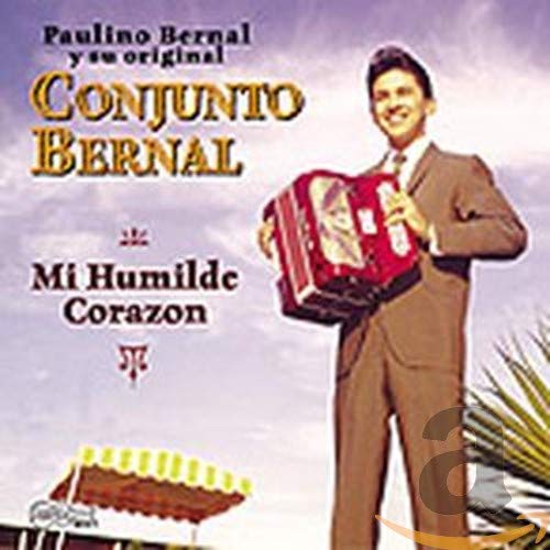 Man with accordion and CD cover for Bernal Paulino’s “Mi Humilde Corazon”.