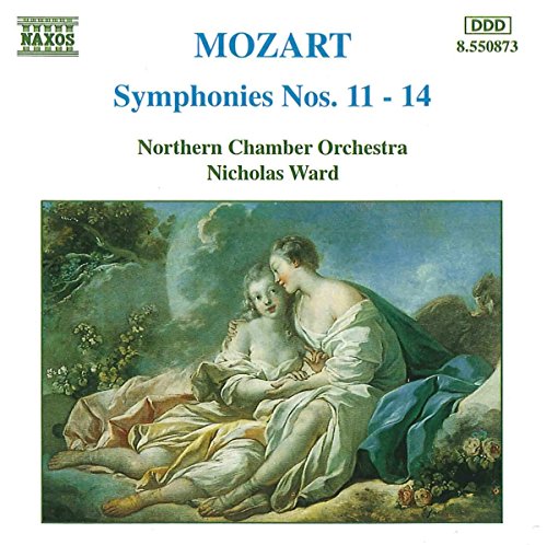 CD cover for Mozart symphonies, featuring classical painting of figures.