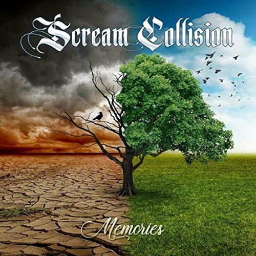CD cover: split landscape with stormy sky, tree, and birds.
