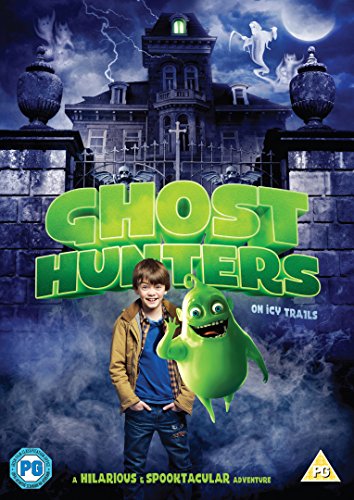 Ghosthunters" DVD cover featuring a boy, a green ghost, and a haunted house.