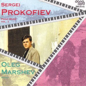CD cover featuring pianist Oleg Marshev and piano keys, titled “Prokofiev.”