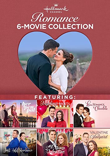 Hallmark Romance 6-Movie Collection DVD cover with couple in heart frame.