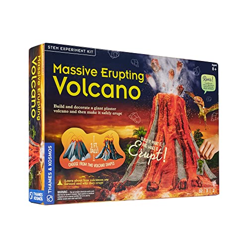 Thames & Kosmos - Massive Erupting Volcano - Educational Science Kit - 2 Volcano Shapes - Multiple Volcanic Eruptions - Fun for Kids, Ages 8+ - 642116