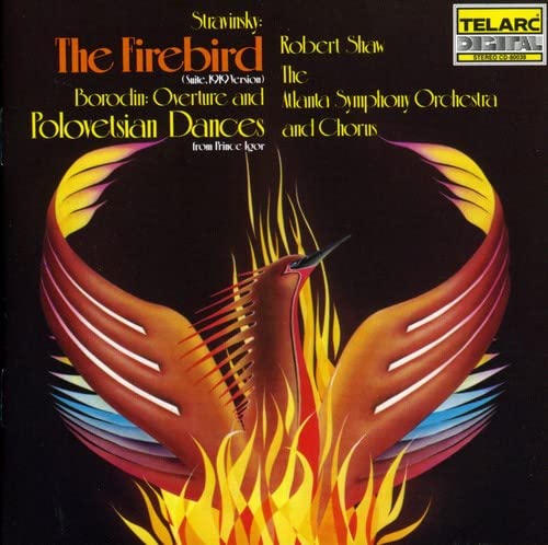 CD cover for Stravinsky’s “The Firebird” featuring a stylized bird image.