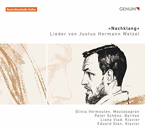 "CD cover with sketch of man's profile and text, white background."