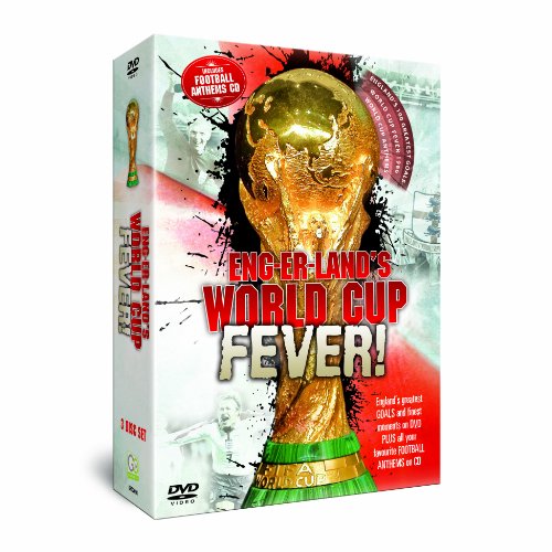 "White DVD box set featuring a gold World Cup trophy and red text."