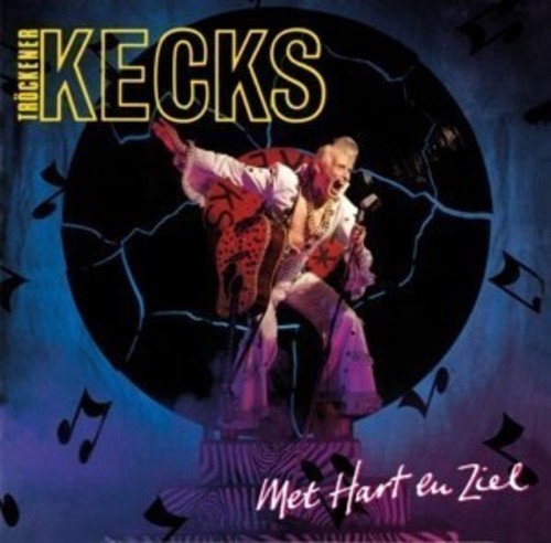 "Album cover with a man singing, surrounded by musical notes and a broken circle."