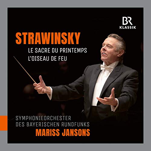 Conductor Mariss Jansons in a tuxedo holding a baton, on a CD cover.