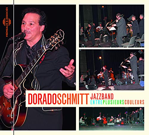 CD cover featuring a jazz band performing, with a guitarist in focus.