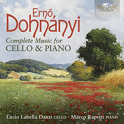 CD cover for Dohnanyi cello and piano music with a landscape.