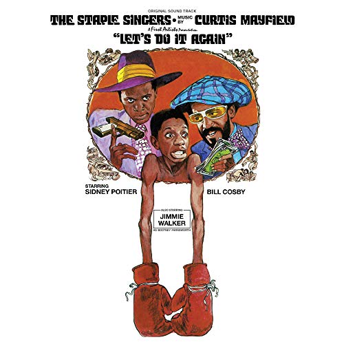 "Album cover featuring cartoon men in hats and a man in boxing gloves."