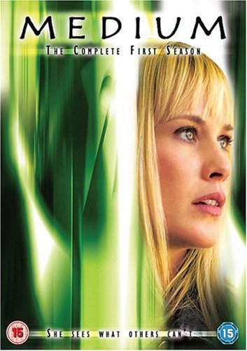 DVD cover for "Medium" Season 1 featuring Patricia Arquette’s portrait.