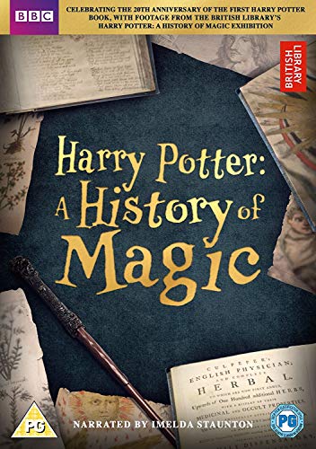 DVD cover for "Harry Potter: A History of Magic" with books and wand.