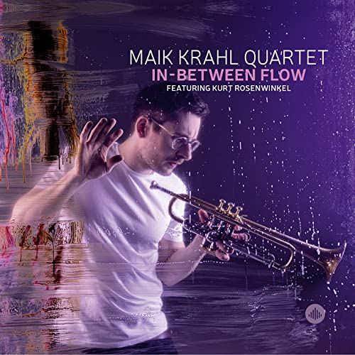 CD cover: Man playing trumpet with abstract paint splashes.