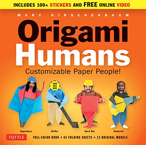 Origami Humans Kit: Customizable Paper People! (Full-color book, 64 sheets of Origami Paper, 100+ Stickers & Video Tutorials)