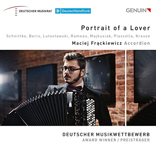 CD cover featuring Maciej Frackiewicz with an accordion, Deutscher Musikrat logo.