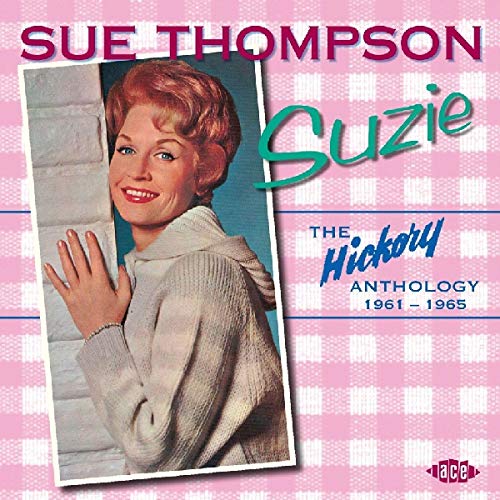 CD cover featuring Sue Thompson, smiling, in a pink and white design.