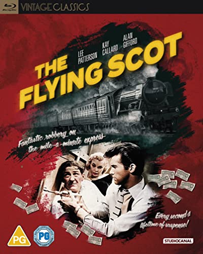 Blu-ray cover for "The Flying Scot" featuring a train and film characters.