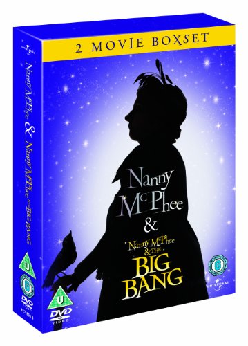 Blue DVD case with silhouette of child and crow, titled "Nanny McPhee" and "Big Bang".