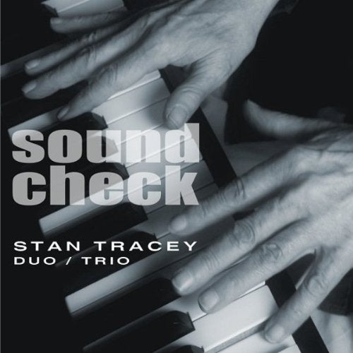 Black and white image of hands playing piano keys with "sound check" text overlay.