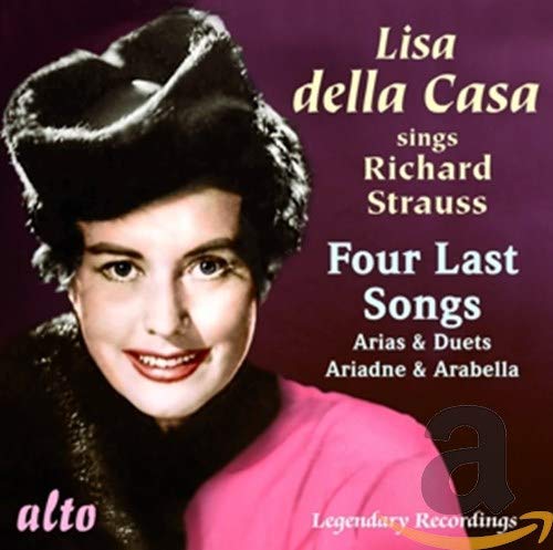 CD cover featuring Lisa della Casa in a fur stole, singing Richard Strauss.
