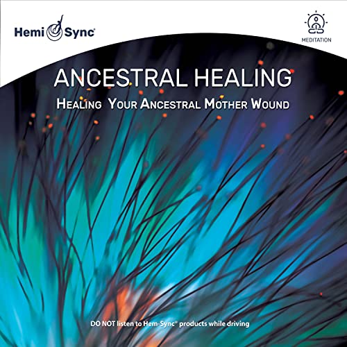 CD cover for "Ancestral Healing" with blue and orange abstract design.