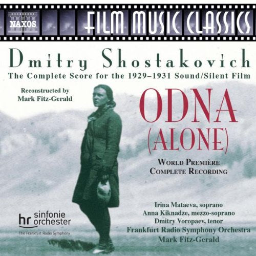 CD cover with a woman in a coat, titled "Dmitry Shostakovich: Odna".