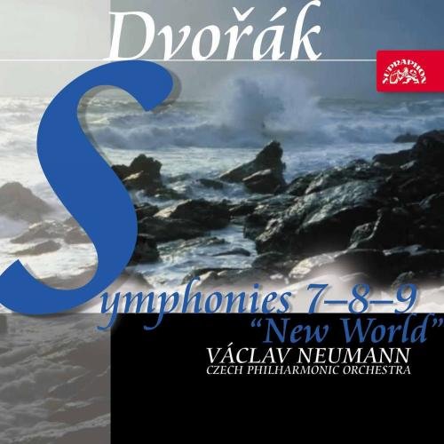 "CD cover featuring a rocky seascape with 'Dvorak' and 'Symphonies 7-8-9' text."