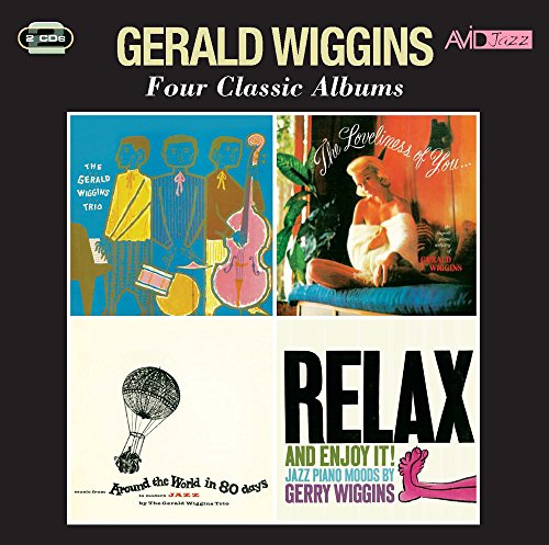 "Album cover with four classic Gerald Wiggins albums on a black background."