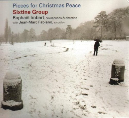 "CD cover with snowy landscape and person walking, featuring 'Sixtine Grou' in red text."